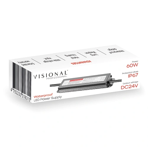 Ūdensizturīgs LED barošanas bloks 24V, 2.5A, 60W, IP67